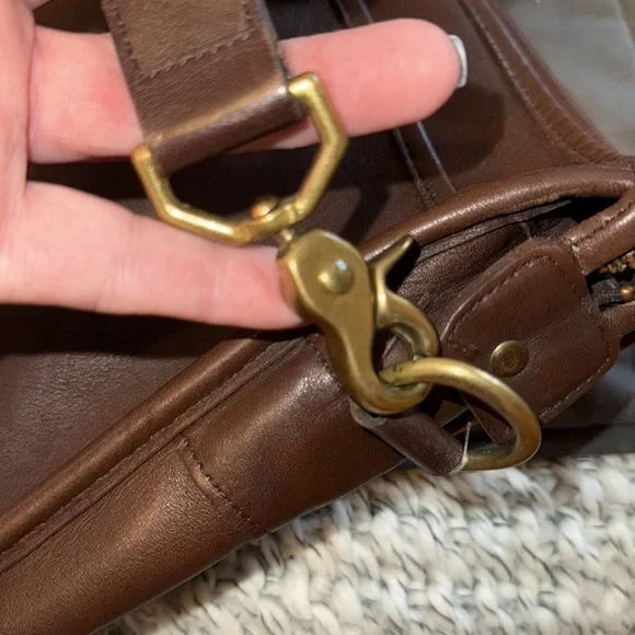 Vintage Coach L6C-5282 Brown Leather Satchel Tote Briefcase Bag Zip Top Zipper - Picture 12 of 13